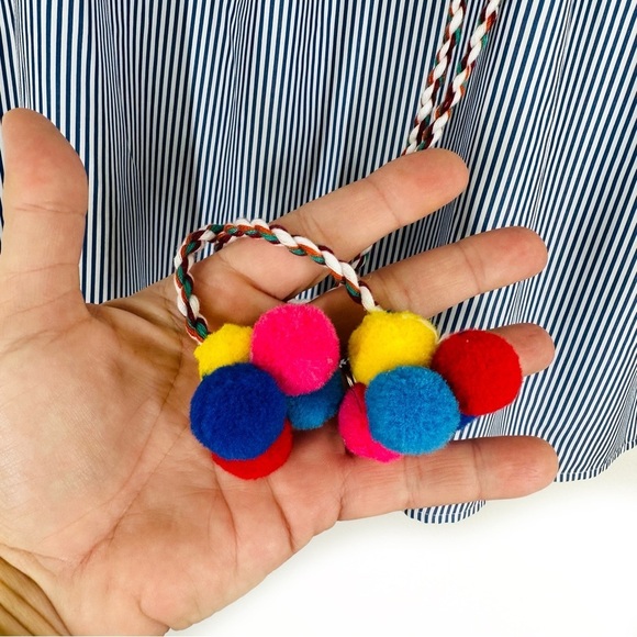 Floerns Ruffle Striped Embroidered Babydoll Blouse - Picture 6 of 9